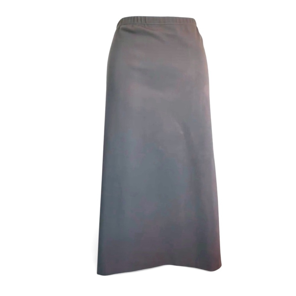 Lafayette 148 New York Simple A-Line Maxi Skirt in Charcoal Gray